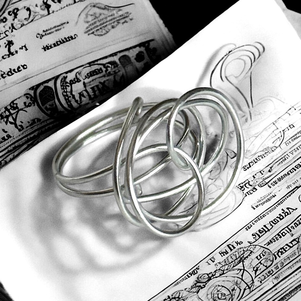 5 For 25whimsigoth Silver Wire Orbicular Ring 8$